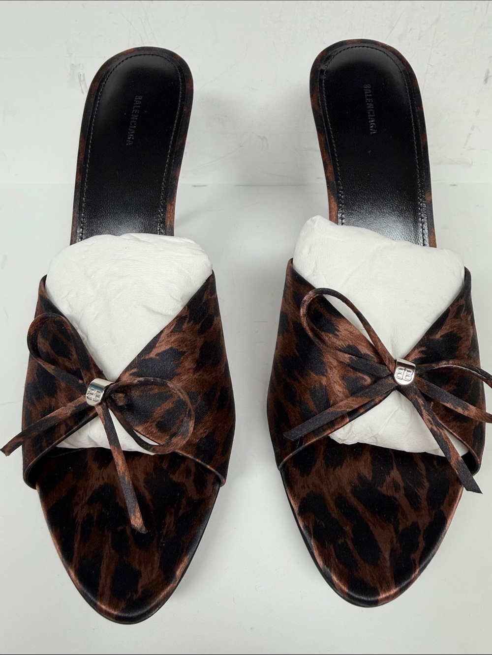Balenciaga Knife Bow Sandal in Leopard Silver 40 - Picture 8 of 8